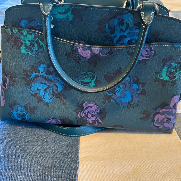 🌸 Lille Carryall With Jumbo Floral Print Deep Turquoise - Picture 11 of 12